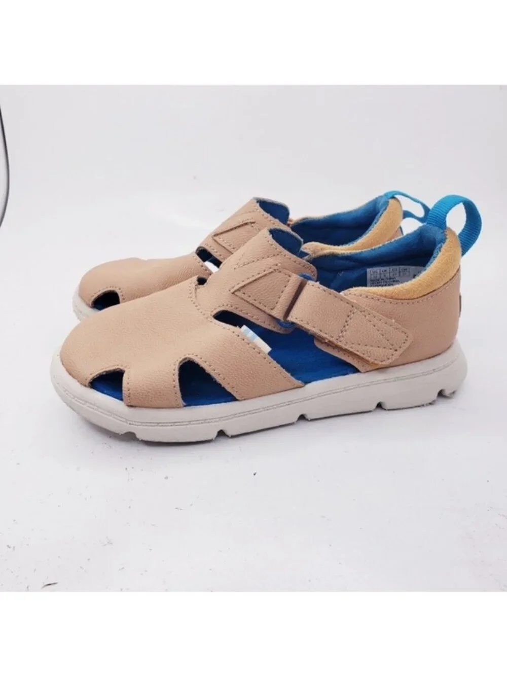 Toms Tan Caity Fisherman Honey Nubuck Faux Leather Sandals Girls Toddler Size 10